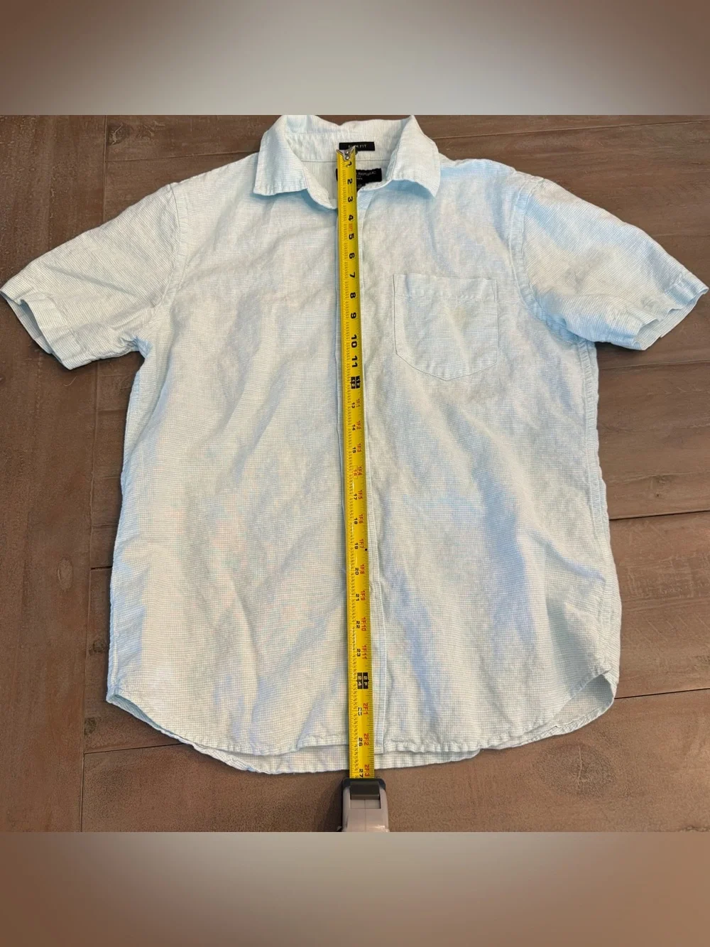 Banana Republic Slim Fit Men’s Linen Blend Button Up Shirt Sz Med Light blue